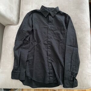Black Linen and Cotton H&M Men's Shirt